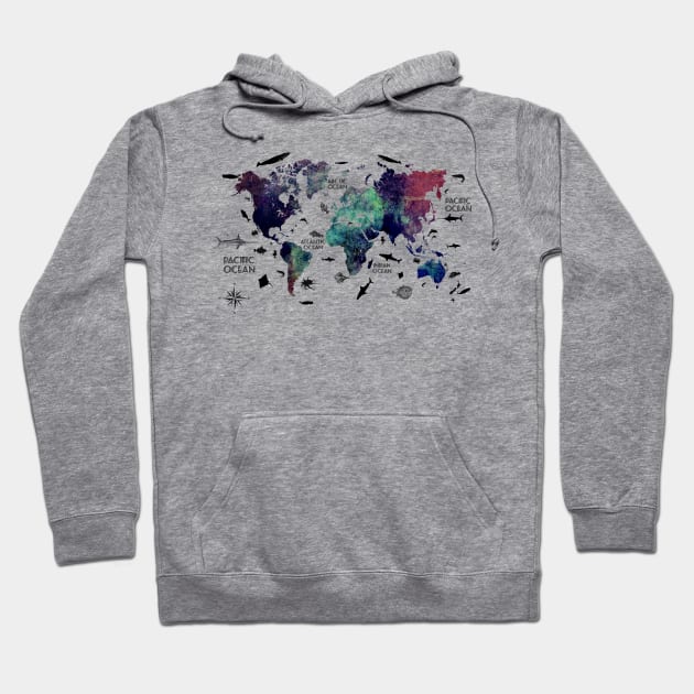 world map with text Hoodie by JBJart